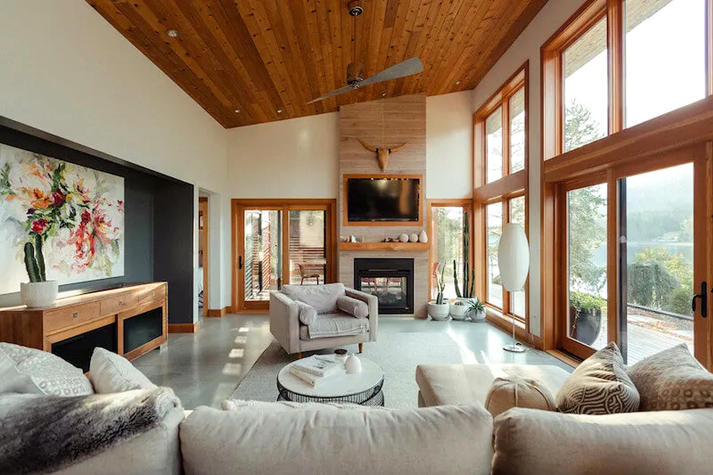 Lake house interior near Nelson